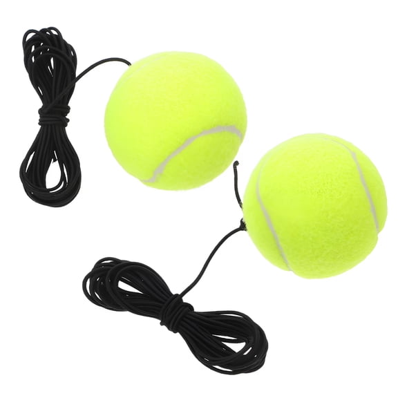 Upgrated 2 Pack No Pickup Tennis Training Balls, Rubber Rebound Trainer With Elastic String, Solo Tennis Practice Balls For Indoor Outdoor Skill Training