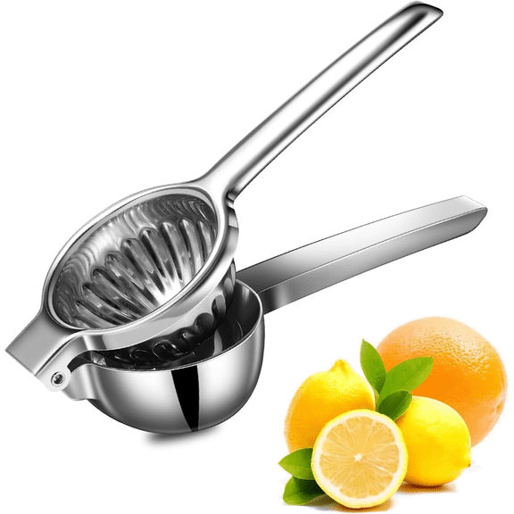 Upgrated Extra Large Lemon Squeezer, Heavy Duty Handhelp Orange Juicer, Stainless Steel Hand Press Citrus Juicer, Lime Squeezer Bar Tool, Manual Citrus Press