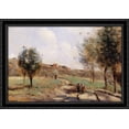 thumbnail image 1 of Uphill Road in Courbon 38x28 Large Black Ornate Wood Framed Canvas Art by Camille Corot, 1 of 2