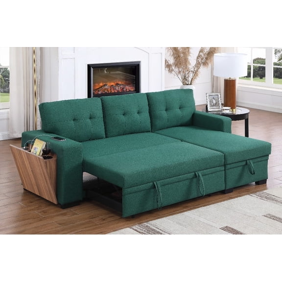 Upholstered 3-Piece Sectional Featuring Linen Blend & Convenient Storage