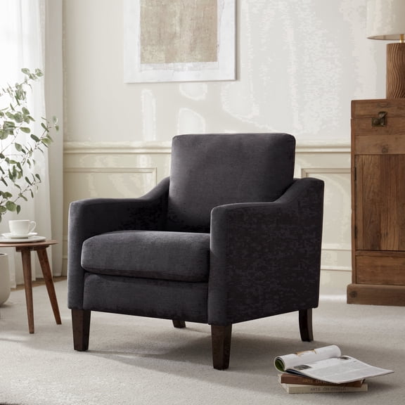 VKNOW Mid Century Modern Upholstered Accent Chair for Living Room and Bedroom,Gray