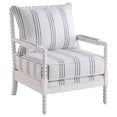 thumbnail image 1 of Blanchett Upholstered Bobbin Accent Chair White and Navy, 1 of 10