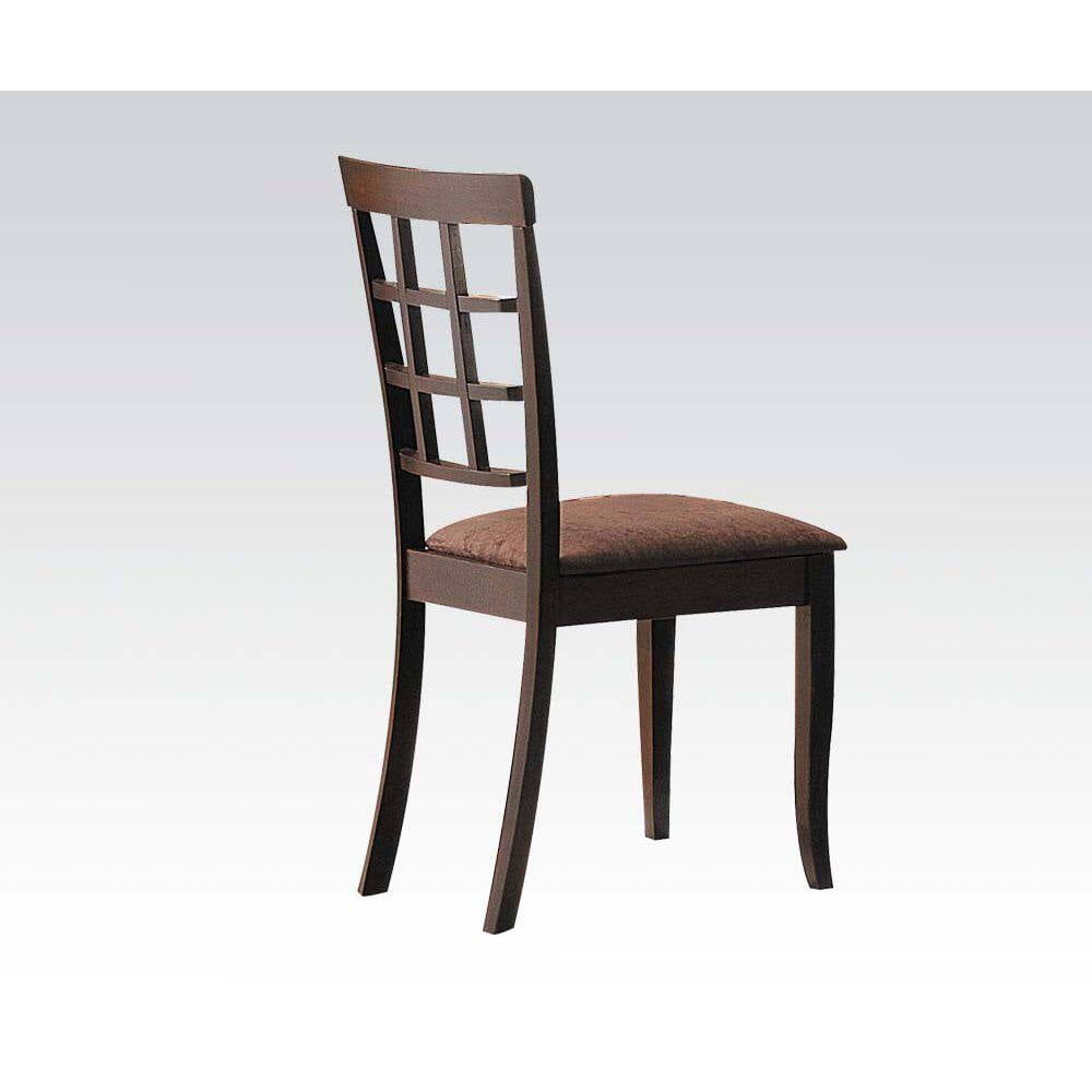 Cardiff Dark Brown Microfiber Upholstered Dining Chairs, Set of 2