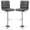 thumbnail image 1 of Bianca Upholstered Adjustable Bar Stool Grey (Set of 2), 1 of 9
