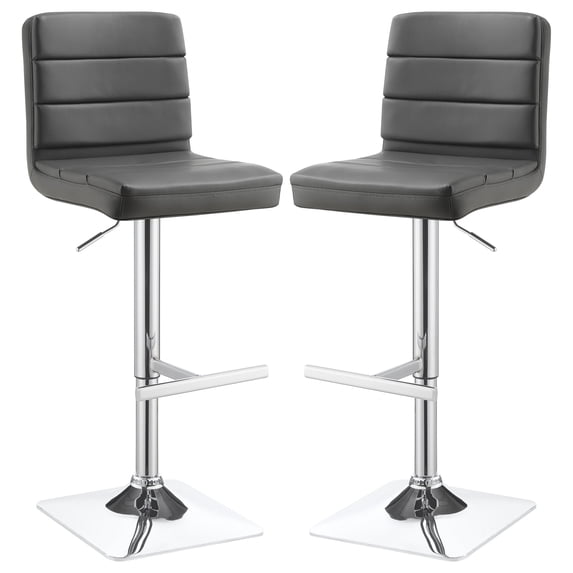 Bianca Upholstered Adjustable Bar Stool Grey (Set of 2)