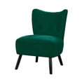 thumbnail image 1 of Upholstered Armless Accent Chair with Flared Back and Button Tufting, Green - Saltoro Sherpi, 1 of 5