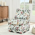 thumbnail image 1 of Upholstered Armless Dining Chairs, Accent Chair with Soft Seat Cushion and Backrest for Living Room, Single Sofa Chair with Pillow for Bedroom Reading Room Waiting Room Kitchen Dining Room, Red, 1 of 7
