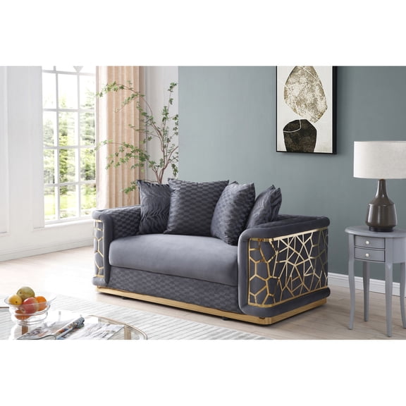 Upholstered Art Deco Loveseat / Distinctive Decor for Living Space