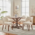 thumbnail image 1 of VKNOW Modern Chenille Upholstered Dining Chairs Set of 4 with Cutout Back and Solid Wood Legs for Dining Room, Kitchen and Living Room,White, 1 of 7