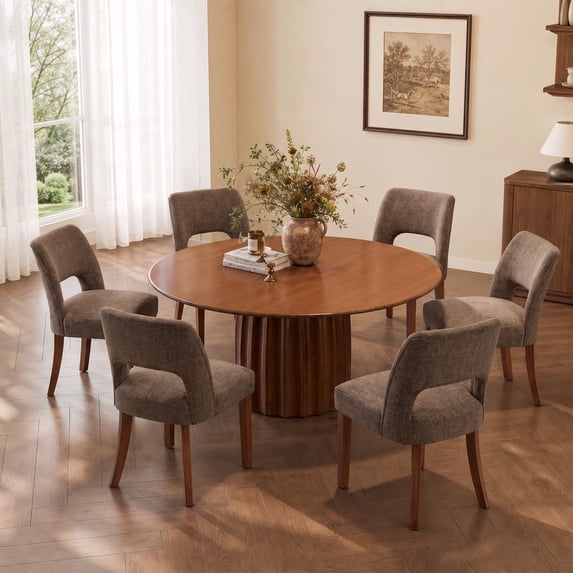 Usiant Dining Chairs Set of 6, with Solid Wood Legs for Dining Room, Kitchen and Living Room,Dark Brown