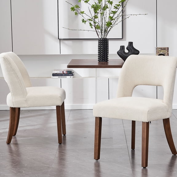 Upholstered Back Side Dining Chair, White