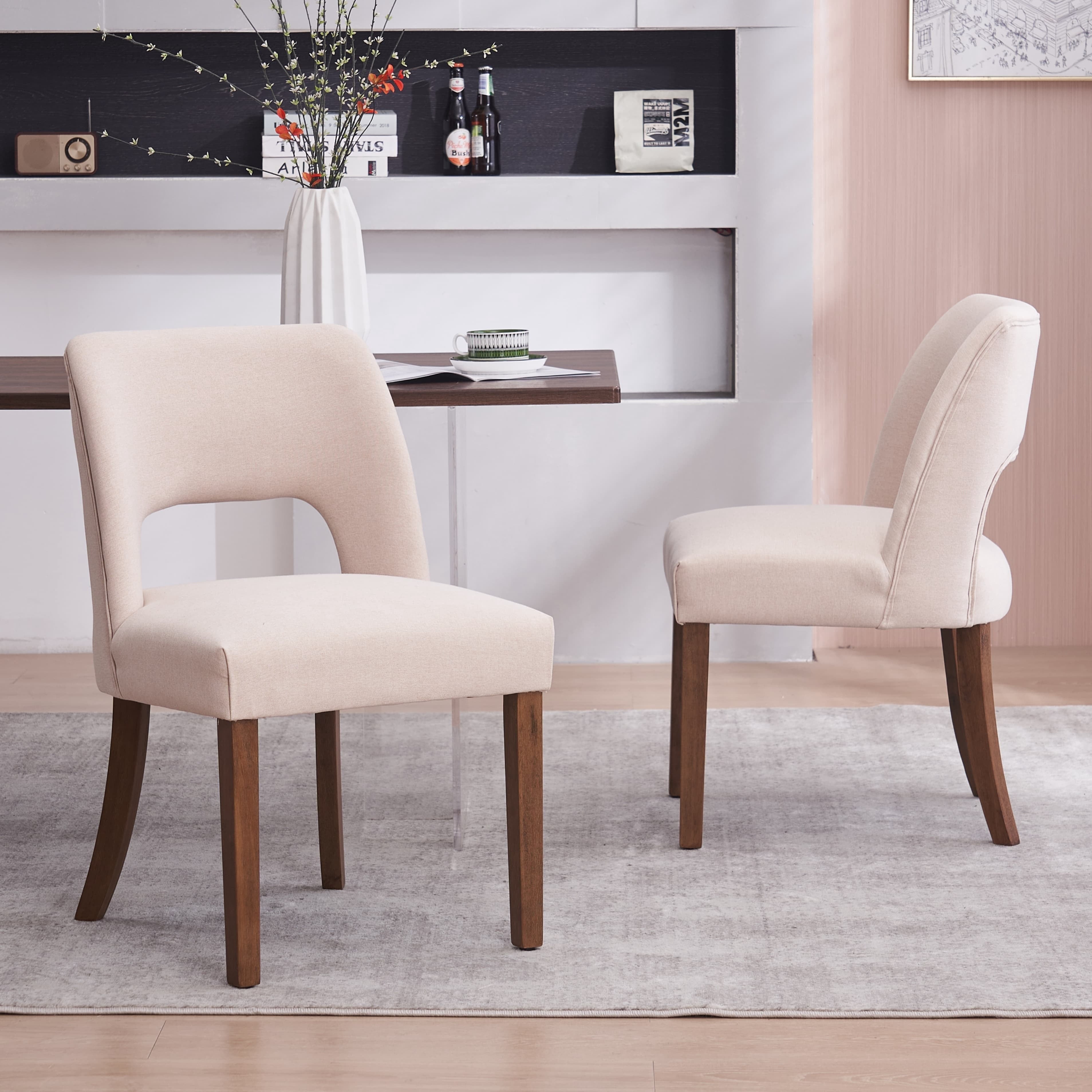 Upholstered Back Side Dining Chair, Beige - Walmart.com