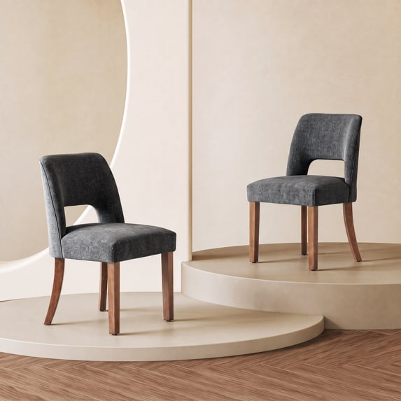 Usiant Dining Chairs Set of 2, with Solid Wood Legs for Dining Room, Kitchen and Living Room,Charcoal