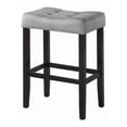thumbnail image 1 of Upholstered Backless Bar Stools Grey (Set of 2), 1 of 3
