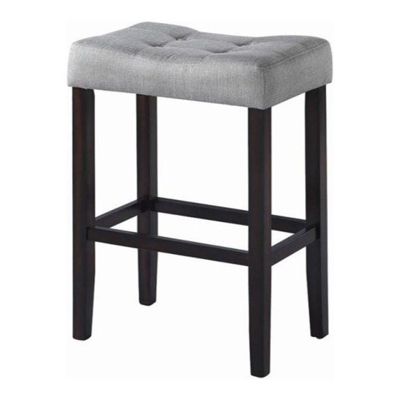 Upholstered Backless Bar Stools Grey (Set of 2)