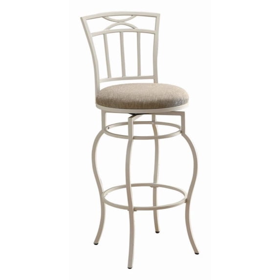 Upholstered Bar Stool Beige and Eggshell