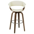 thumbnail image 1 of Upholstered Bar Stool, White/Walnut, 1 of 9