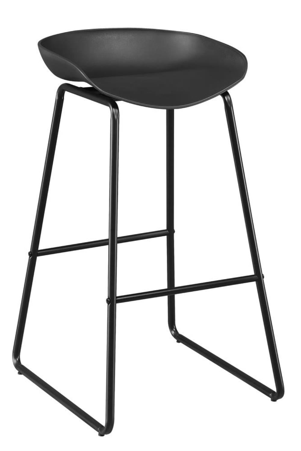 Upholstered Bar Stools Black (Set of 2)