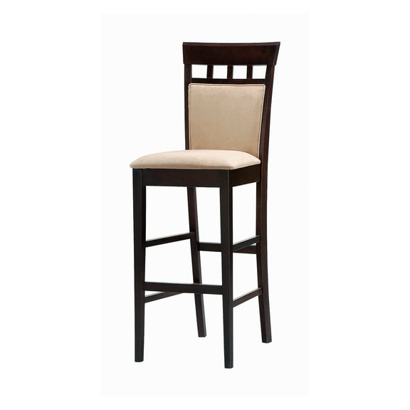 Upholstered Bar Stools Cappuccino and Tan (Set of 2)