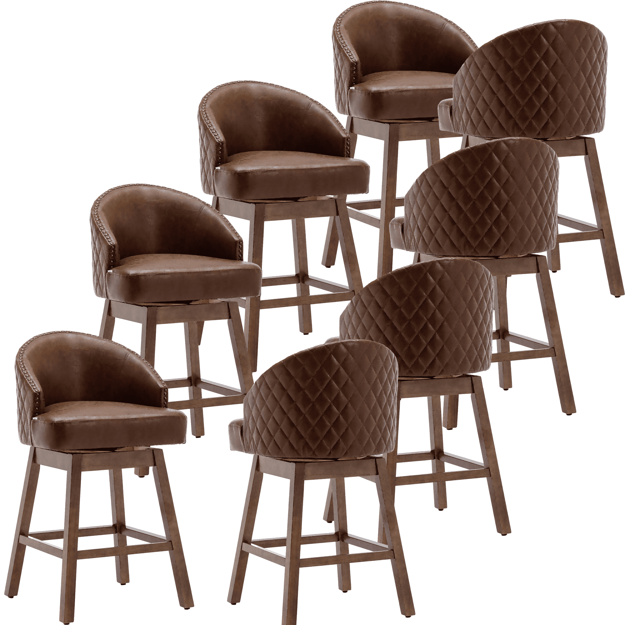 Upholstered Bar Stools, Counter Height 360 Degree Swivel Bar Stool
