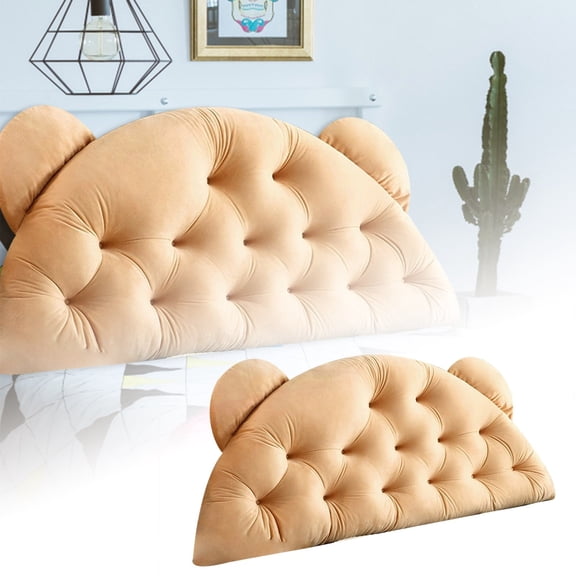 Upholstered Bed Bolster Headboard Positioning Pillow for Reading and Sitting Support on Sofa Couch Backrest with Soft Washable Cover