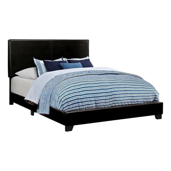 Dorian Faux Leather Upholstered Eastern King Panel Bed Black