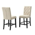 thumbnail image 1 of Upholstered Beige Linen Fabric Counterheight Chairs (Set of 2), 1 of 5