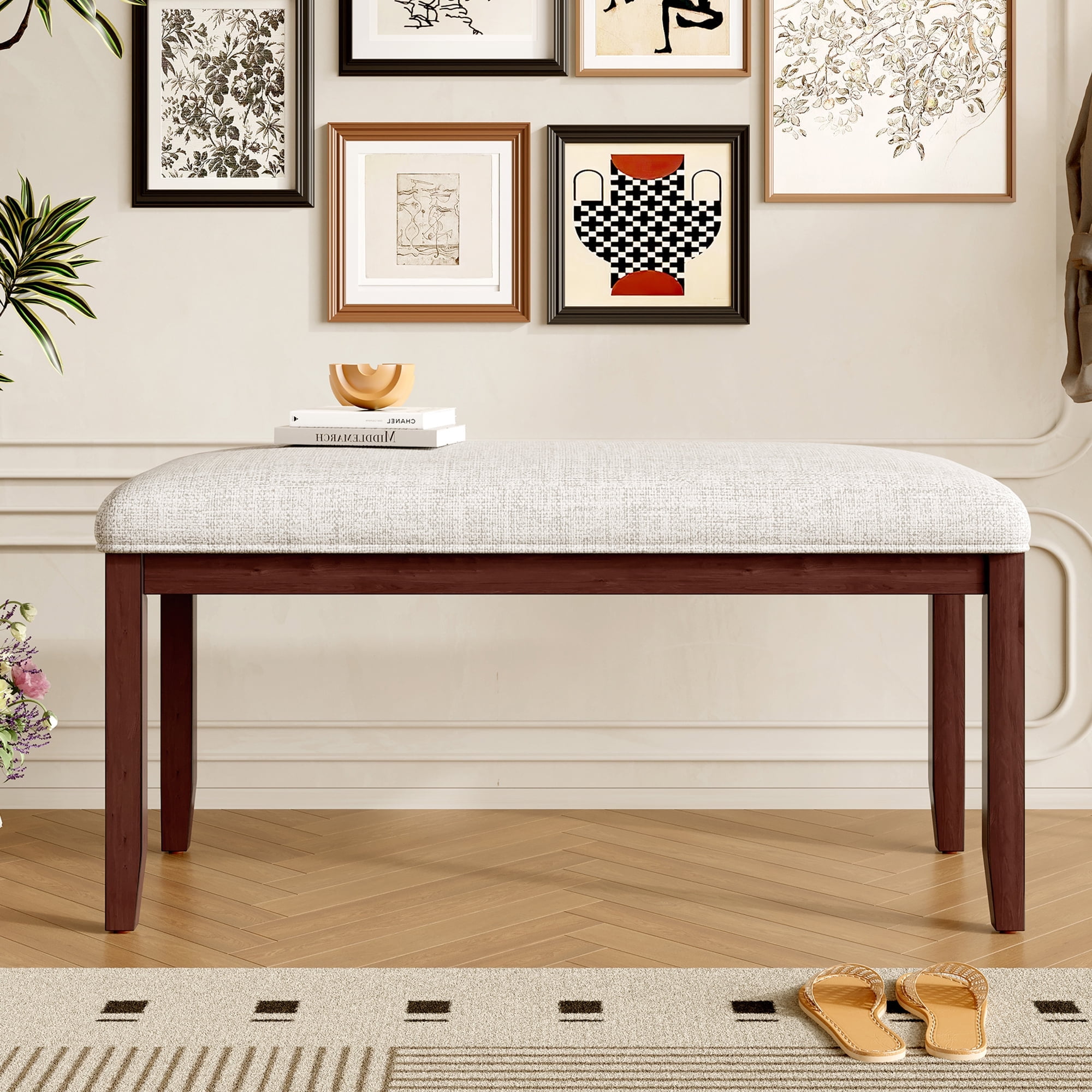 Upholstered Bench 38-inch Entryway Bench for Living Room, Dining