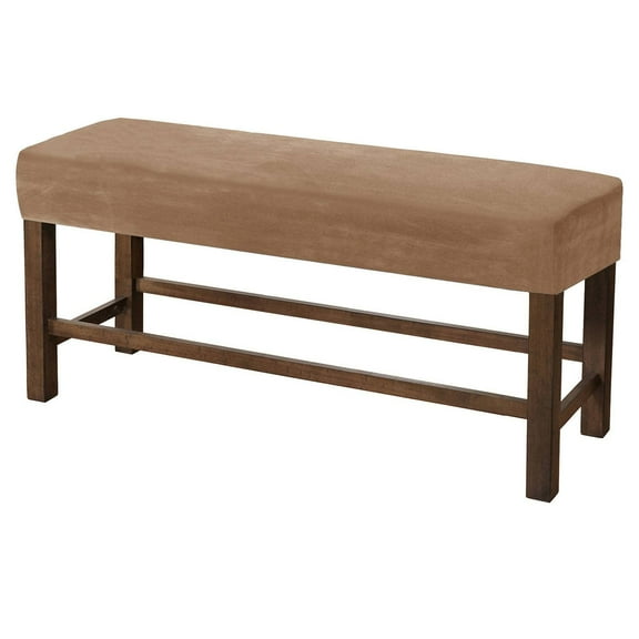 Upholstered Bench Slipcover, Velvet Dining Room Bench Covers Stretch Bench Seat Protector Elastic Dining Bench Cover Removable Washable for Living Room-Coffee-Large