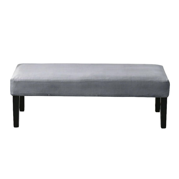 Upholstered Bench Slipcover Velvet, Stretch Bench Seat Protector Non Slip Dining Bench Cover Removable Washable Dining Room Bench Covers With Elastic Bottom For Living Room Bedroom-dark green-large