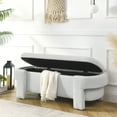 thumbnail image 1 of Upholstered Bench with Large Storage Space for the Living Room white Linen, 1 of 5