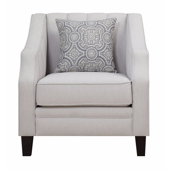 Upholstered Chair With Channeled Detailing, Gray