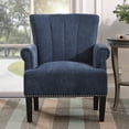 thumbnail image 1 of Upholstered Chairs, Polyester Armchair Club Chair with Rivet Tufted Scroll Arm, Tufted Accent Chair, for Bedroom and Living Room,Navy, 1 of 7