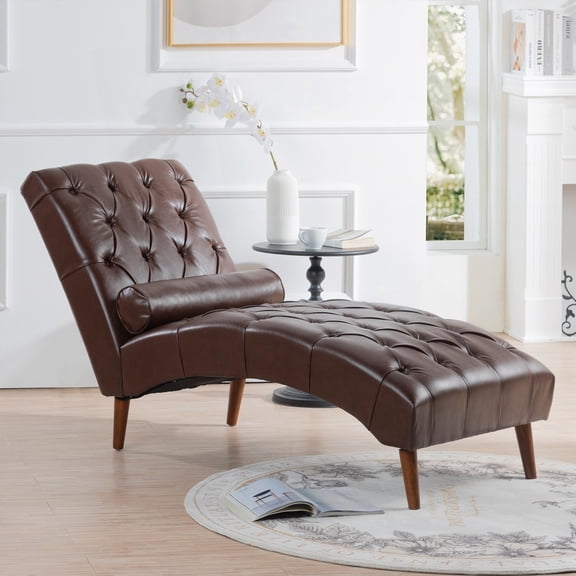 Modern Upholstered Chaise Lounge 25.39"W x 60.24"D x 32.28"H with Solid Wood Frame