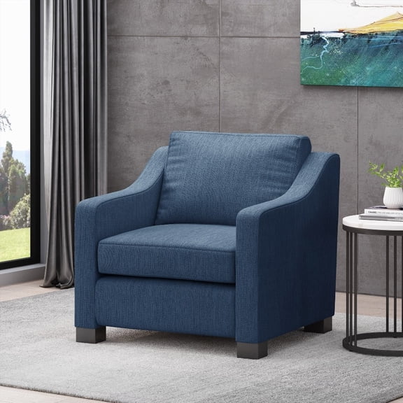 Modern Upholstered Club Chair - Navy Blue, 33.50×33.75×32.00 inches, Fabric