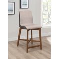 thumbnail image 1 of Upholstered Counter Height Stools Light Grey and Natural Walnut (Set of 2), 1 of 8