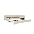 thumbnail image 1 of Upholstered Daybed with Trundle, Velvet Sofa Bed with Diamond Tufting, L-Shape Corner Daybed for Bedroom & Guest Room, Space Saving, Beige, 1 of 4