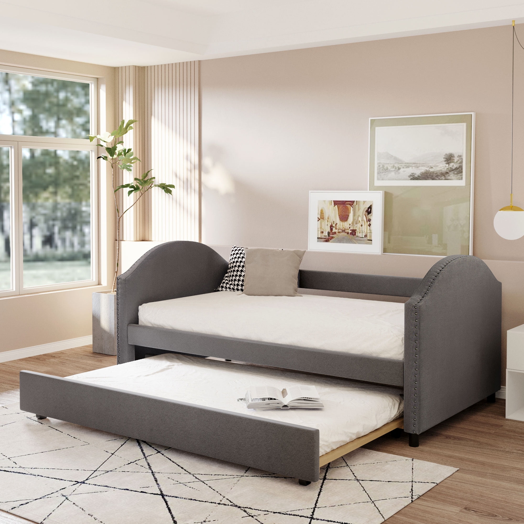 Upholstered Design Daybed and Trundle Set, Full Daybed Upholstered ...