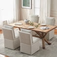 thumbnail image 1 of Usaint Upholstered Dining Chair with Casters and Storage, Fabric Rolling Desk Chair with Wheels for Home Office Living Room, Easy Assembly, Cream, 1 of 6