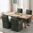 thumbnail image 1 of Usaint Upholstered Dining Chair with Casters and Storage, Fabric Rolling Desk Chair with Wheels for Home Office Living Room, Easy Assembly, Green, 1 of 7