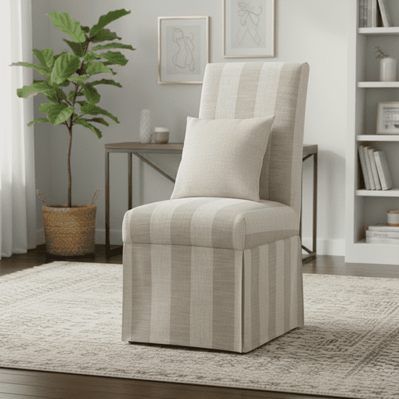 Upholstered Dining Chair with Skirted Design, Multiple Colors & Patterns Available
