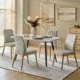 thumbnail image 1 of Upholstered Dining Chairs Armless Side Chairs Set of 4 High Back Solid Wood Legs Living Room Kitchen Gray, 1 of 7