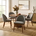 thumbnail image 1 of Upholstered Dining Chairs Armless Side Chairs Set of 4 Solid Wood Legs Restaurant Kitchen Charcoal, 1 of 6