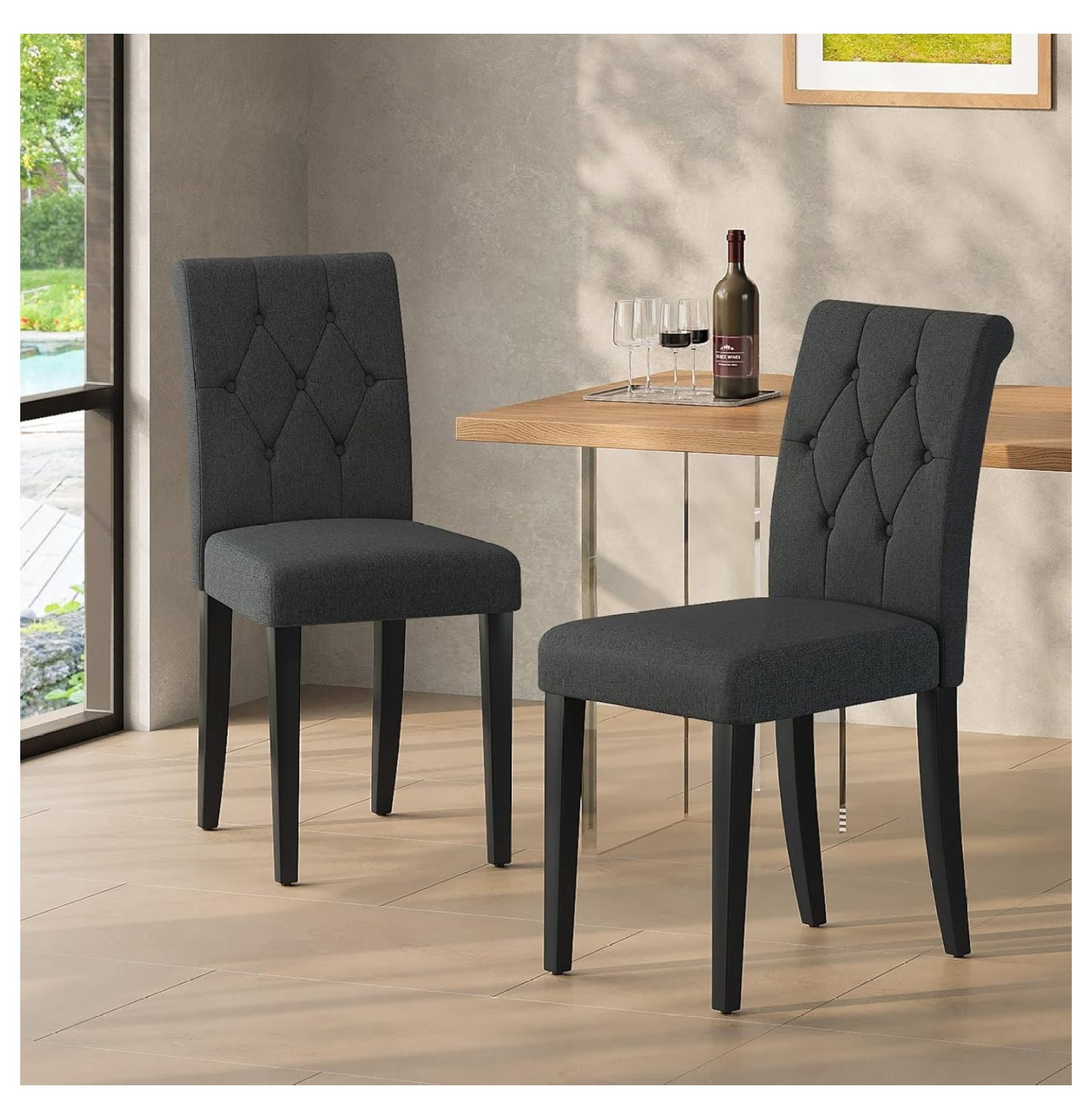 Black Upholstered Dining Chairs