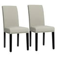 Upholstered Dining Chairs Set of 2, Fabric Side Chairs with Wood Legs