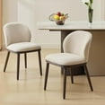 thumbnail image 1 of Upholstered Dining Chairs Set of 2, Kitchen Chair with Wooden Legs,Fabric Comfortable Seat Accent Chairs for Dining Room,Kitchen,Living Room,Easy Assembly,Beige, 1 of 7