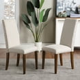 thumbnail image 1 of Upholstered Dining Chairs Set of 2, Linen Fabric Dining Room Chairs with Nailhead Trim and Solid Wood Legs, Armless Dining Chairs for Home Kitchen Dining Room Living Room - Beige, B2354, 1 of 10