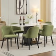 thumbnail image 1 of Upholstered Dining Chairs Set of 6,Modern Fabric Dinner Chairs with Wood Legs,Large Dining Room Kitchen Chairs with High Back and Deep Seat for Dining Room Kitchen Restaurant,Green, 1 of 8