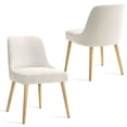 thumbnail image 1 of XDECO Upholstered Dining Chairs Set of 2 with wooden legs, Mid-Century Modern Accent Linen Blend Fabric Thick Cushion Chairs for Indoor Outdoor Living Room Bedroom Restaurant, 1 of 8