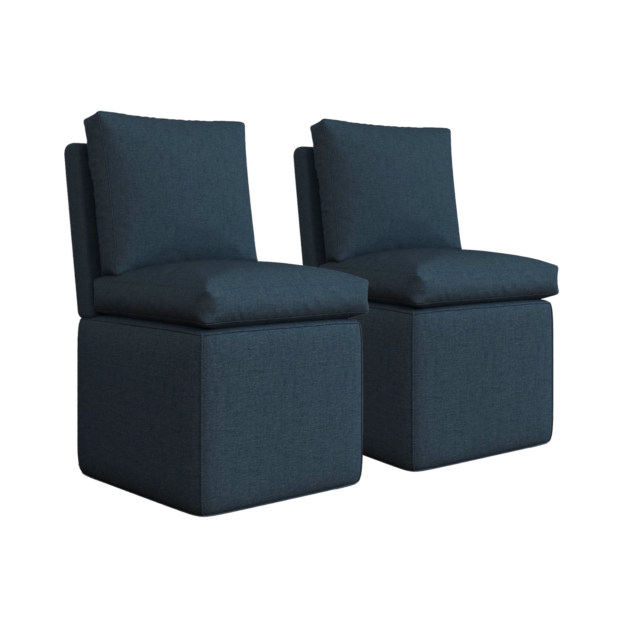 Upholstered Dining Chairs Set of 2, Modern Dining Room Chairs with Back, Kitchen Side Chairs for Living Room, Bedroom, Blue